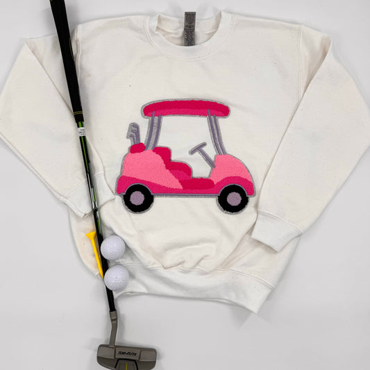 Preppy Golf Chenille Patch in a YOUTH Crewneck