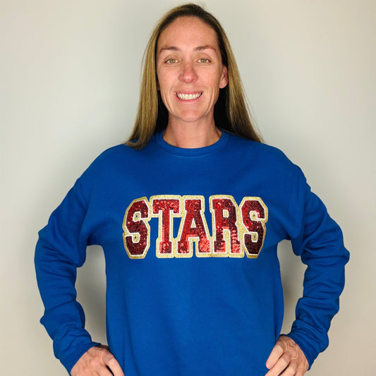 Stars Red Sequin Patch Crewneck