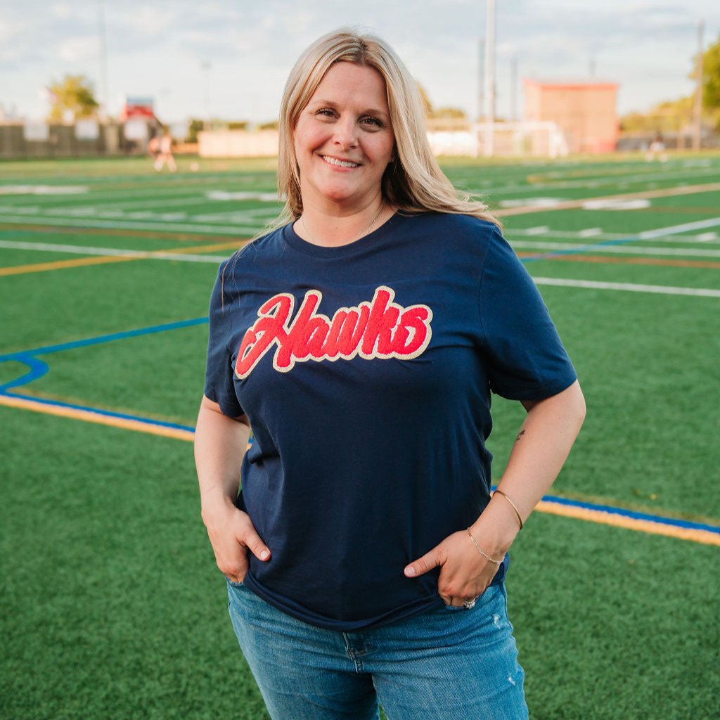 Hawks Red Chenille Tee (Youth & Adult)