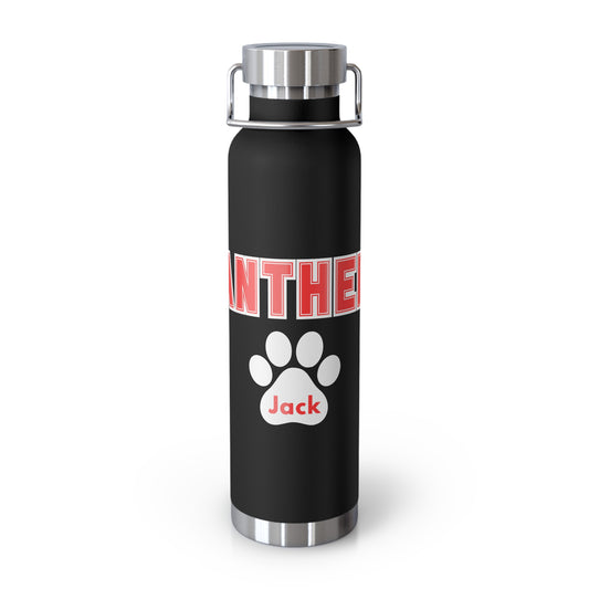PERSONALIZED Panther Paw Copper Vacuum Insulated Bottle, 22oz