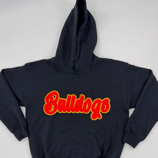 Bulldogs Chenille Patch Youth & Adult Hooded Sweatshirt