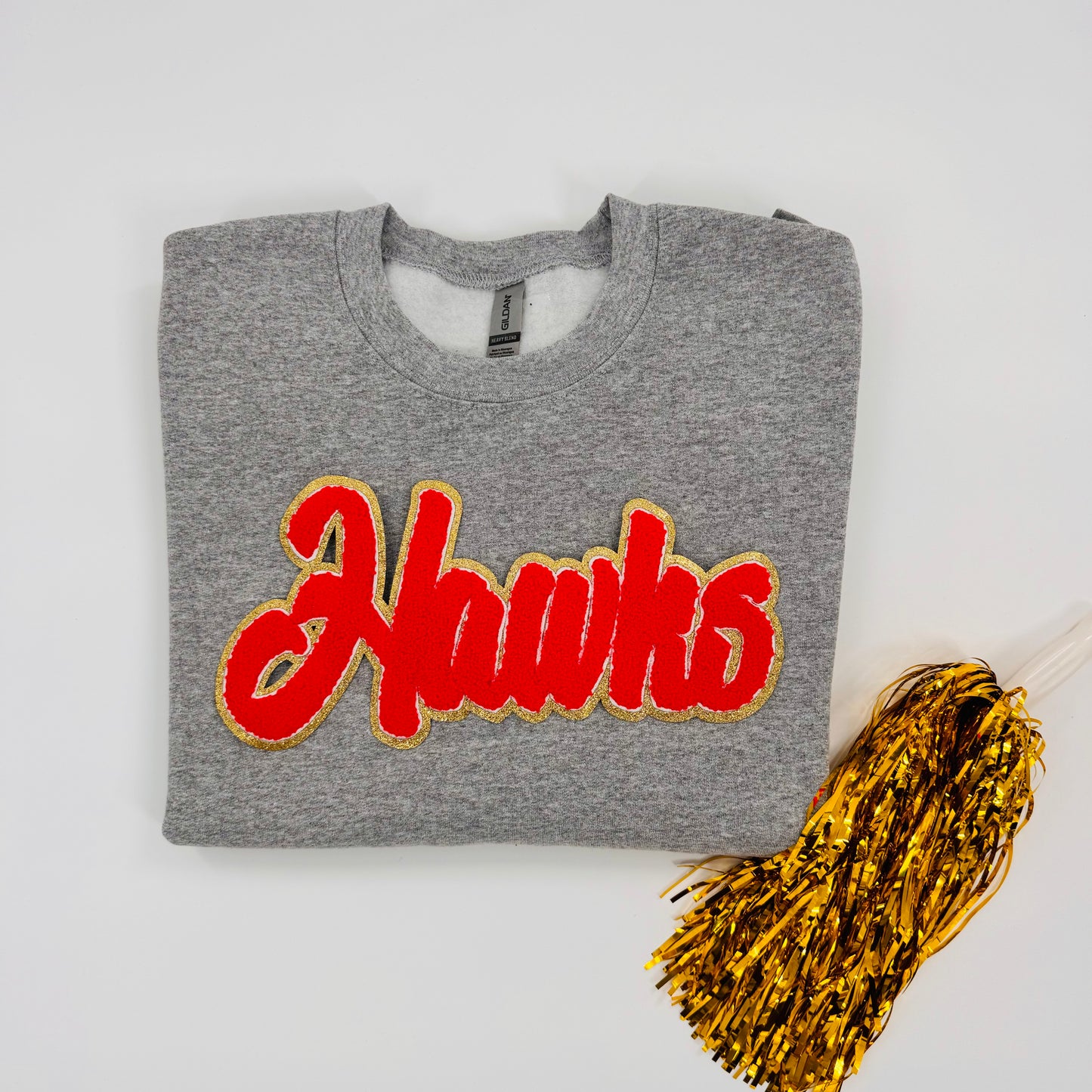 Hawks Red Chenille Tee (Youth & Adult)