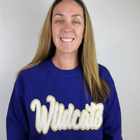 Wildcats Chenille Unisex Purple Crewneck