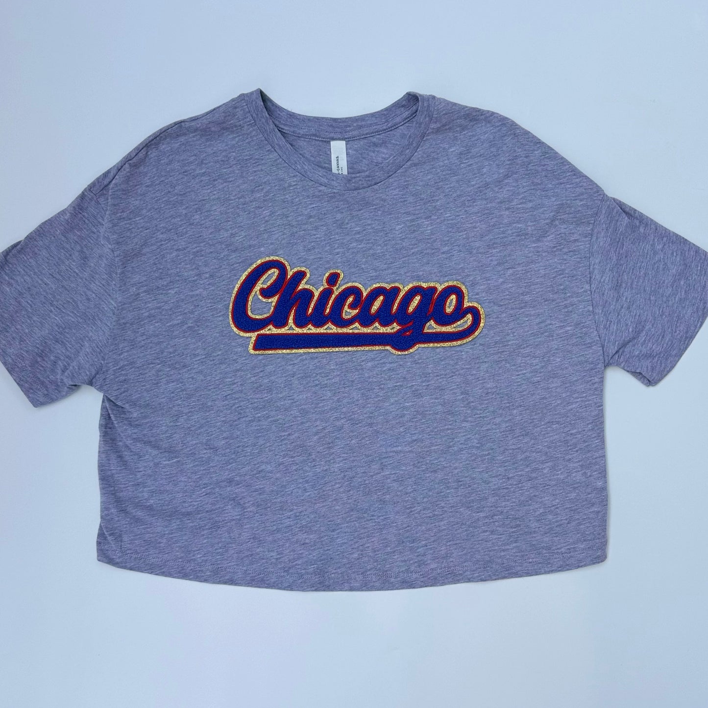 Chicago Blue Chenille Cropped Tee