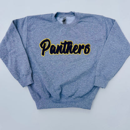 Panthers Navy Chenille Unisex Crewneck (Youth & Adult)