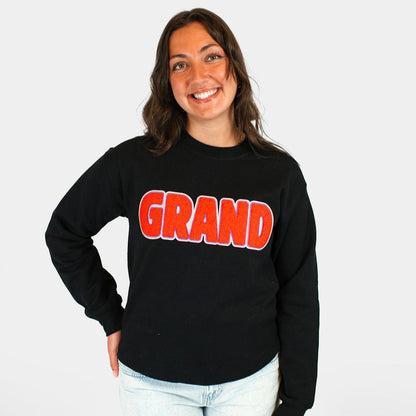 Grand Red Chenille Patch Crewneck
