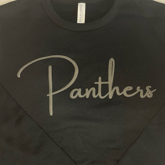 Panthers Script PUFF VINYL Print Women's FITTED Crewneck