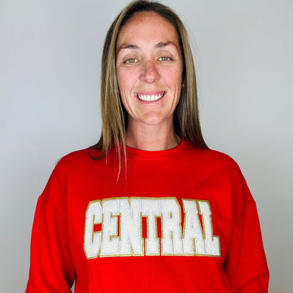 Central Chenille Patch in a Unisex Crewneck