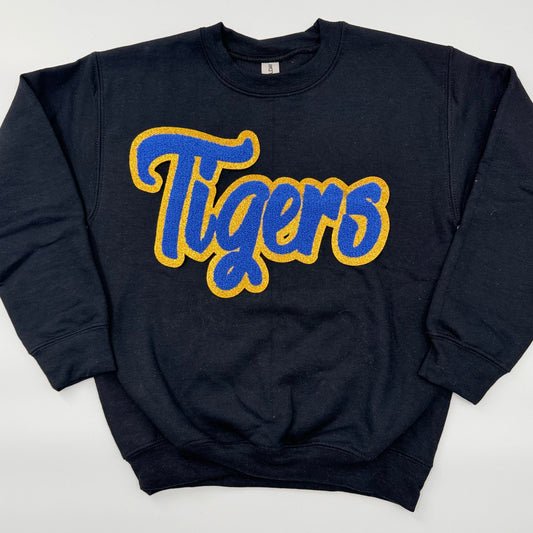 Tigers Chenille Patch in a YOUTH & WOMEN'S UNISEX Crewneck