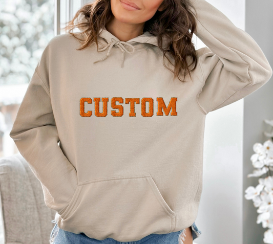 CUSTOM Glitter RELAXED  Youth & Women's Hooded Sweatshirt