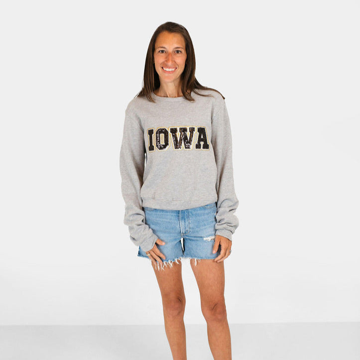 Iowa Sequin Women's Crewneck