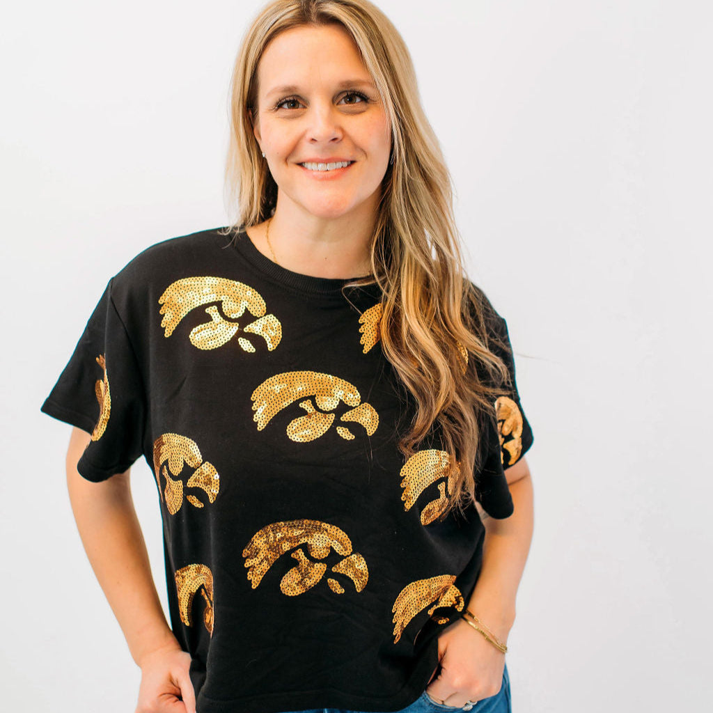 Hawkeyes Tigerhawk Sequin Tee