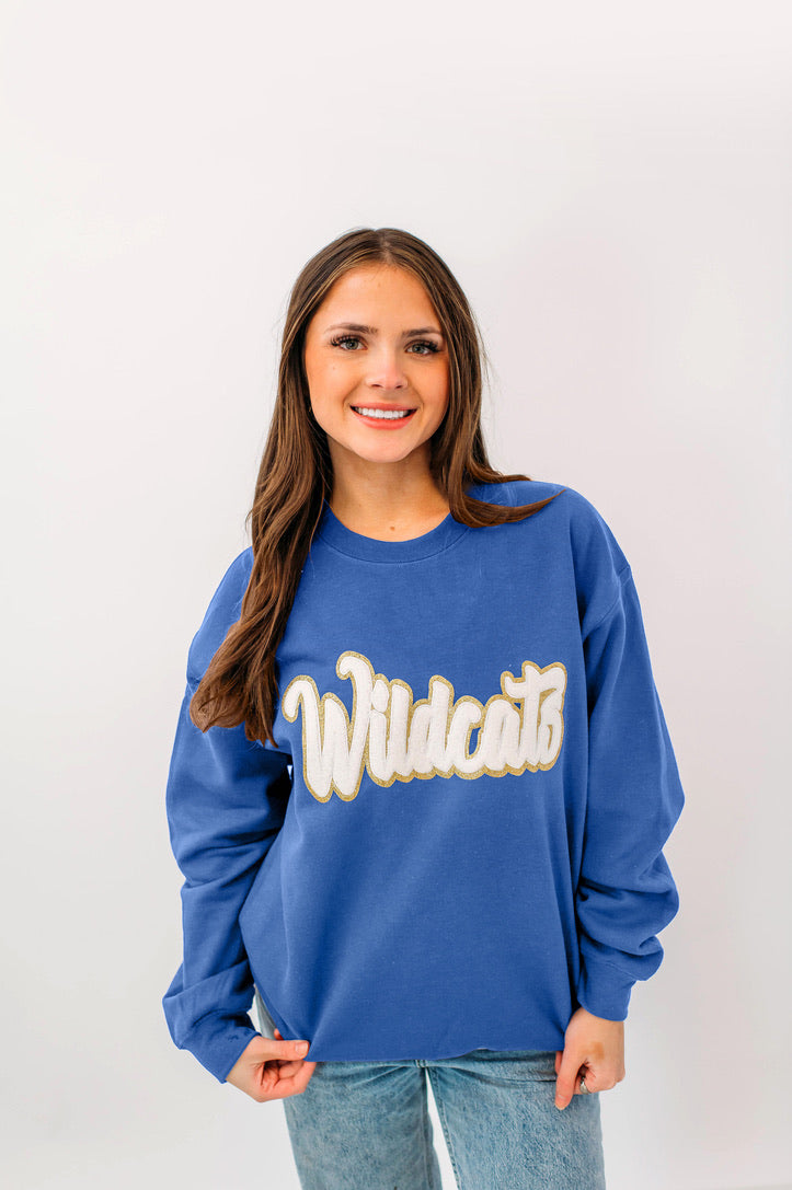 Wildcats White Chenille Unisex Crewneck