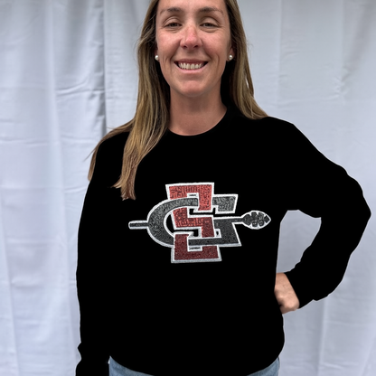 Aztecs Womens Sequin Logo Crewneck