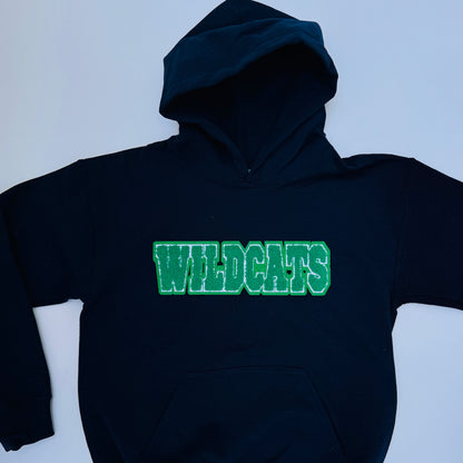 Wildcats Non-Glitter Chenille Hooded Sweatshirt (Youth & Adult)
