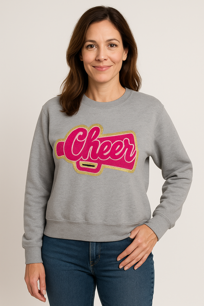 Cheer Pink Chenille Unisex Crewneck (Youth & Adult)