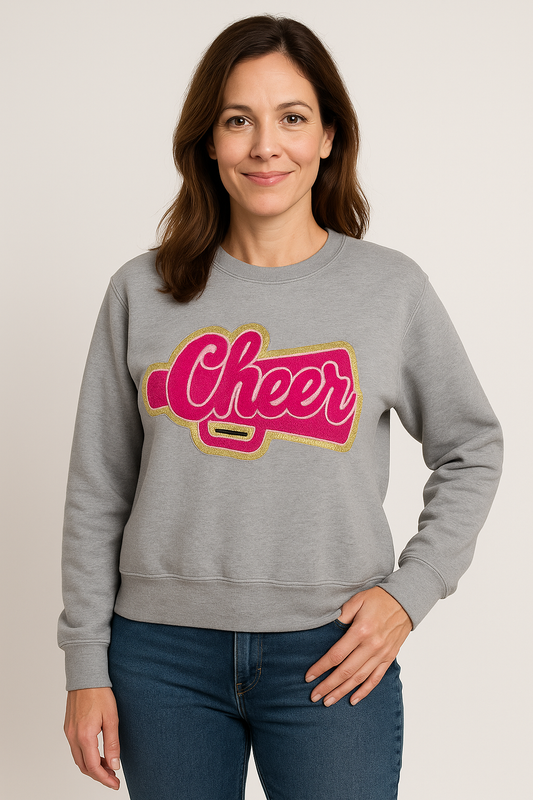 Cheer Pink Chenille Unisex Crewneck (Youth & Adult)