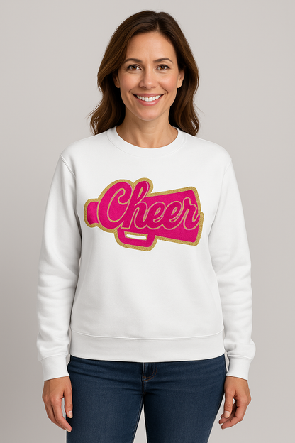 Cheer Pink Chenille Unisex Crewneck (Youth & Adult)