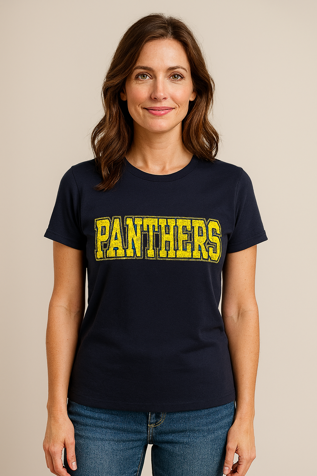 Panthers Sequin Patch Boxy Tee