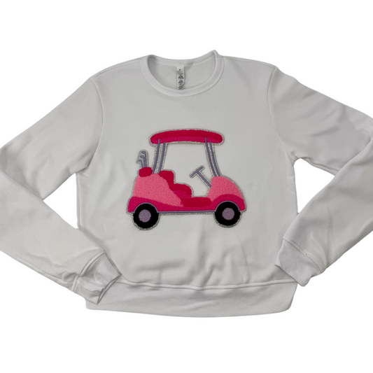 Preppy Golf Chenille Patch in a Women's FITTED Crewneck