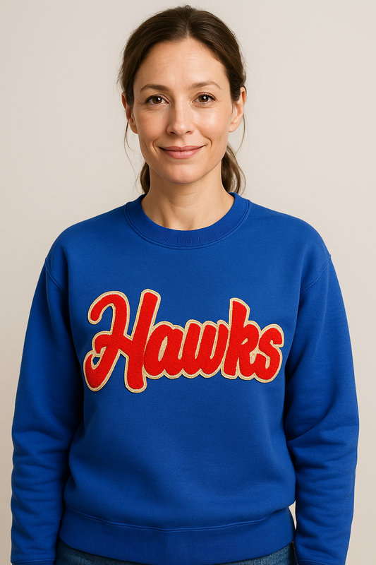 Hawks Hockey Chenille Crewneck
