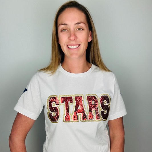 Stars Red Sequin Patch Tee