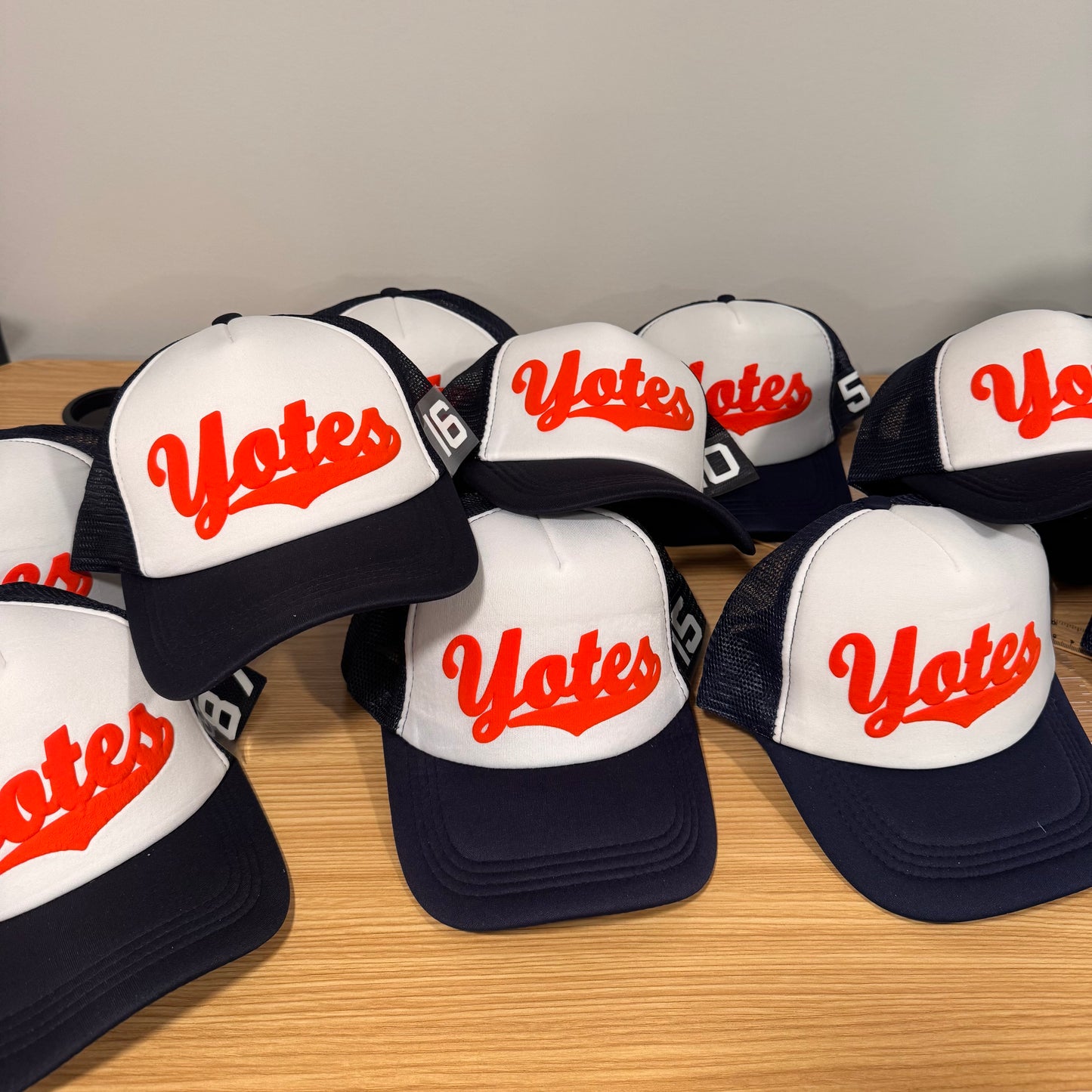 Yotes Puff Print Trucker Hat-Personalization Optional
