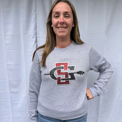 Aztecs Womens Sequin Logo Crewneck