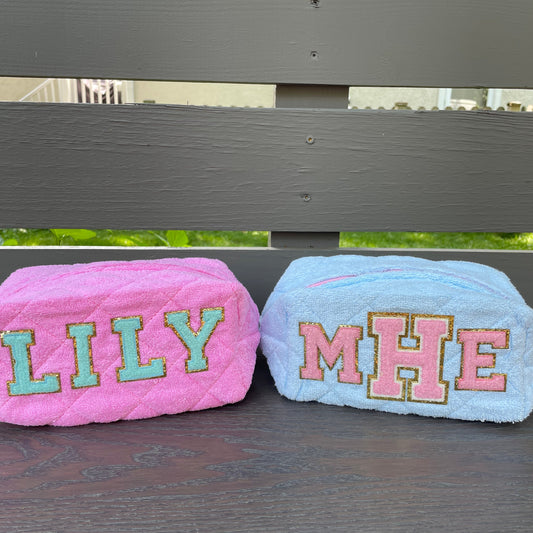 Personalized Terry Large Make Up Bag
