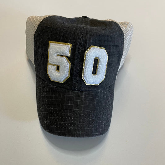 Personalized Distressed Black Hat