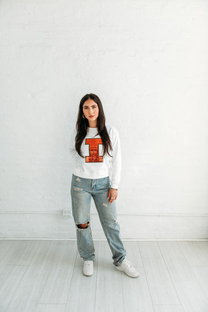University of Illinois Logo Sequin Women's Crewneck