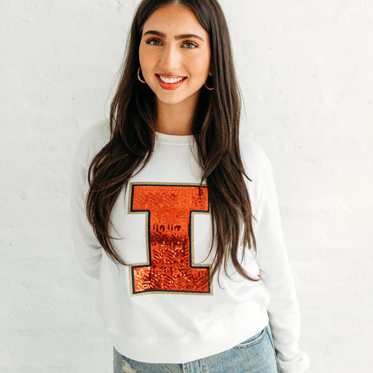 University of Illinois Logo Sequin Women's Crewneck