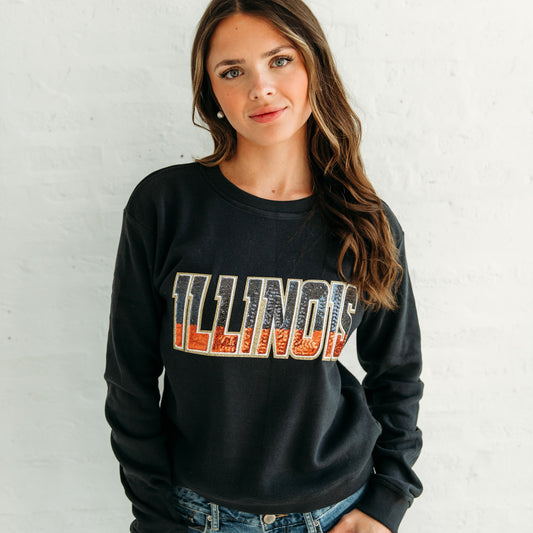 University of Illinois Sequin Women's Crewneck