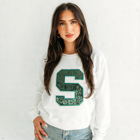 Michigan State Sequin Women's Crewneck