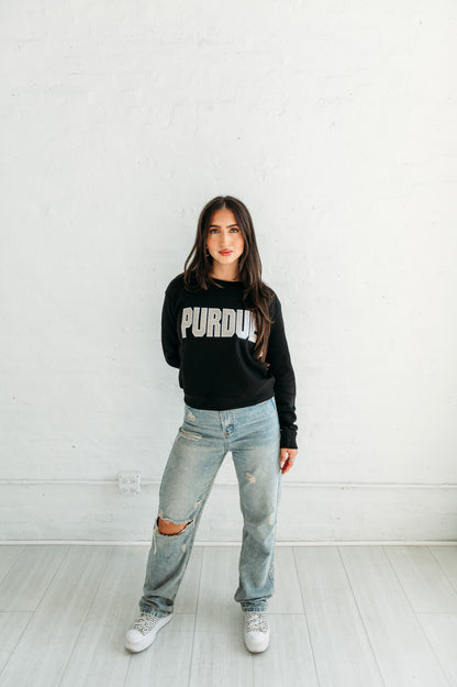 Purdue University Sequin Women's Crewneck