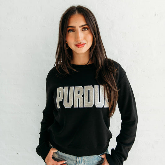 Purdue University Sequin Women's Crewneck