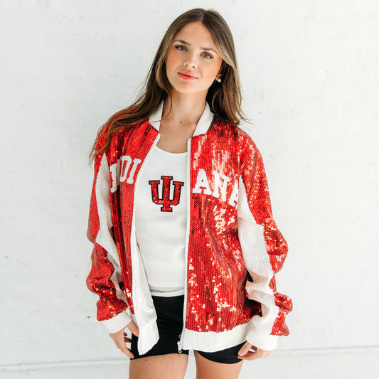 Indiana Trident Adult Sequin Bomber Jacket