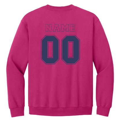 Saints Personalized Pink Football Mom Crewneck Sweatshirt