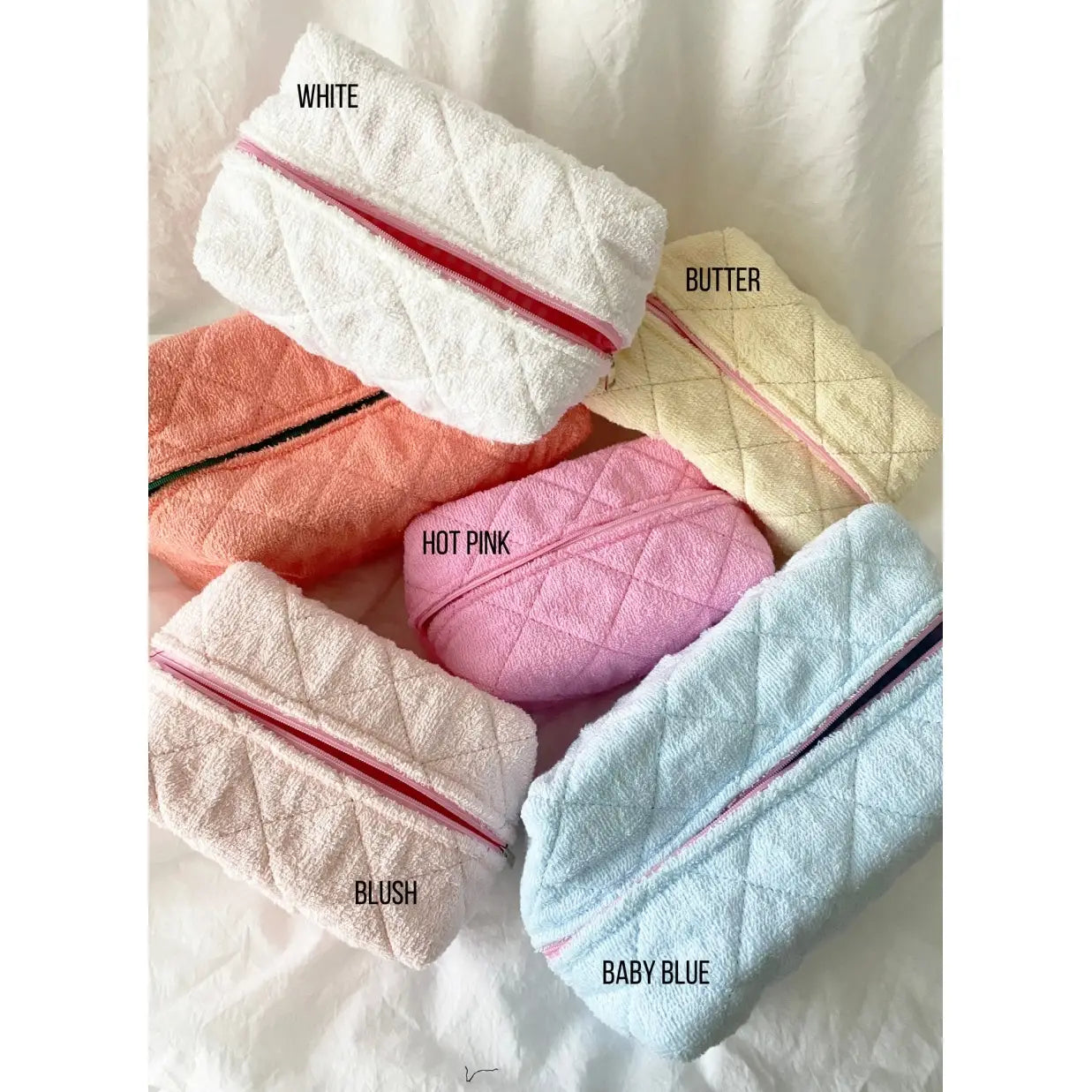 Personalized 2 Piece Terry Cloth Make Up Bag