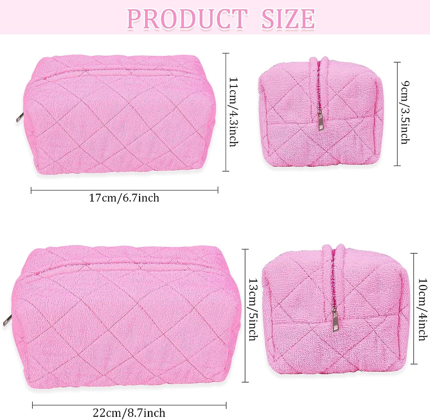 Personalized 2 Piece Terry Cloth Make Up Bag